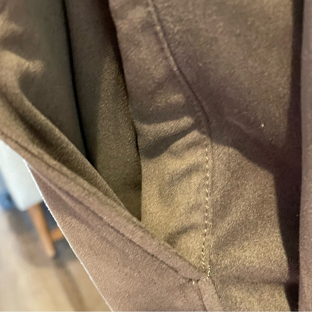 KUT from the Kloth Tayanita Tan Faux Suede open front draped Jacket in Tan M - Picture 7 of 14